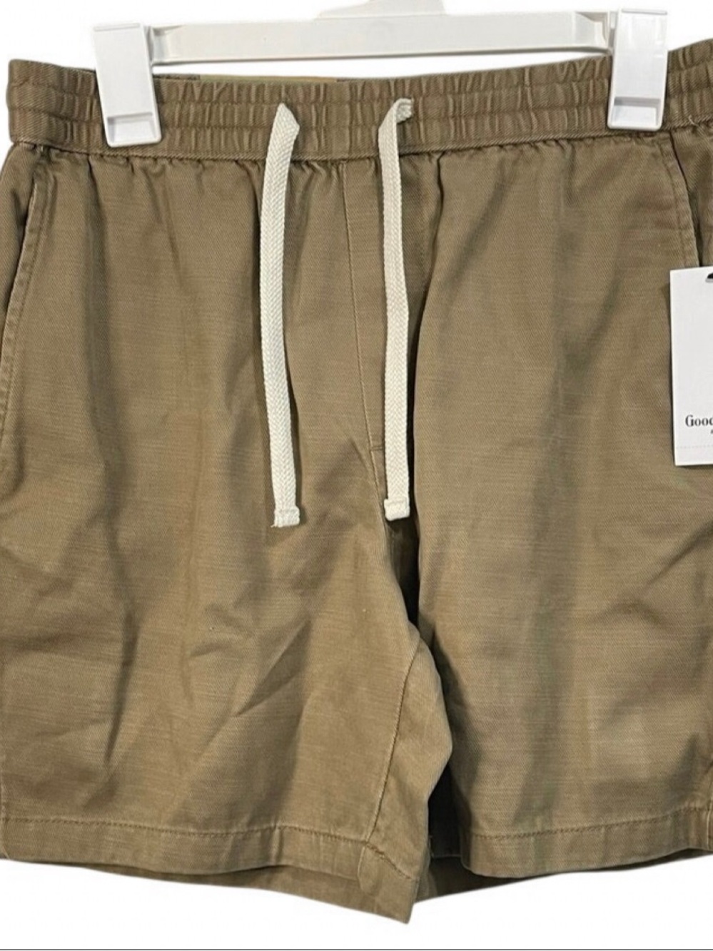 Goodfellow & Co Men's Khaki Drawstring Elastic-Waist Shorts